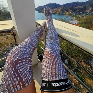 Custom made Crystalized sneaker boots
